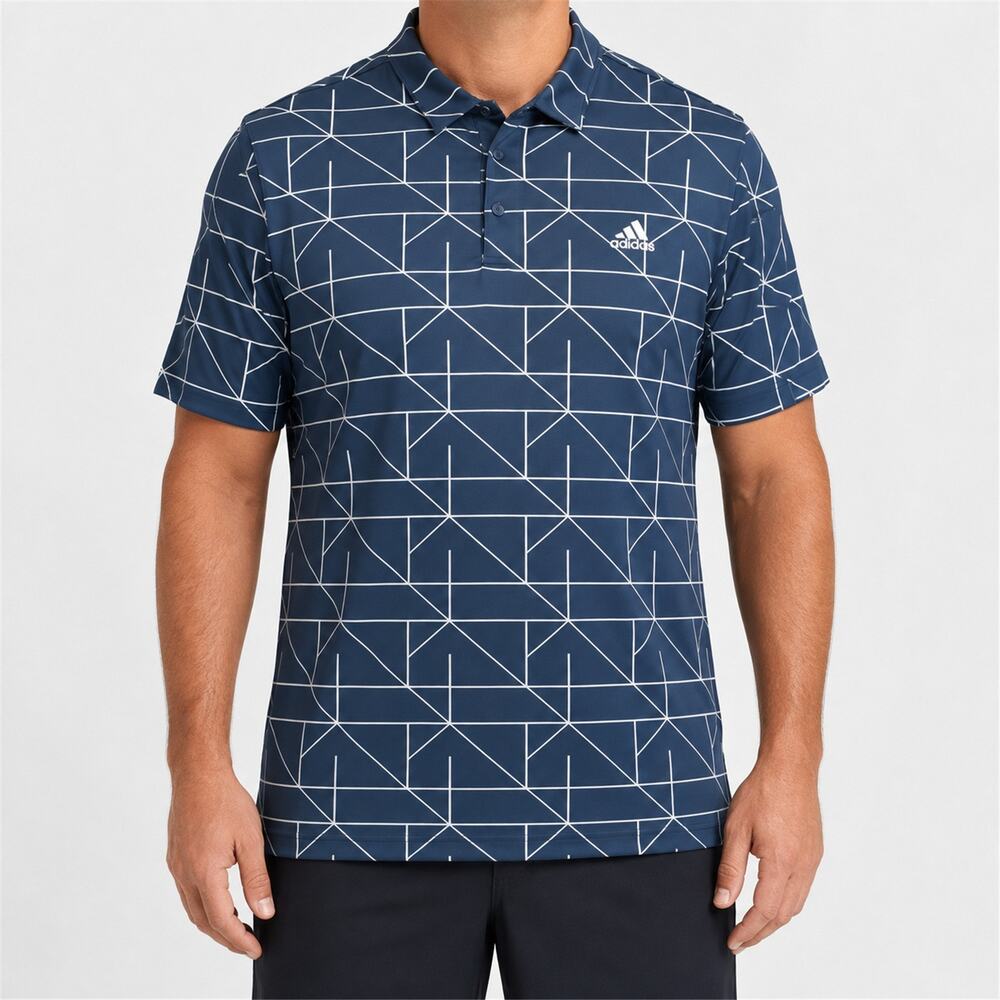 Adidas Polo Shirt Mens 2XL Geometric Golf Athletic HC5576